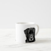 Cute Labrador Black Dog Puppy Pet Sketch Espresso Kop (Voorkant rechts)