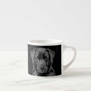 Cute Labrador Black Dog Puppy Pet Sketch Espresso Kop