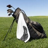 Cute Labrador Black Dog Puppy Pet Sketch Golfhanddoek (Groen)