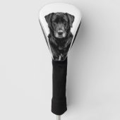 Cute Labrador Black Dog Puppy Pet Sketch Golfheadcover (Voorkant)