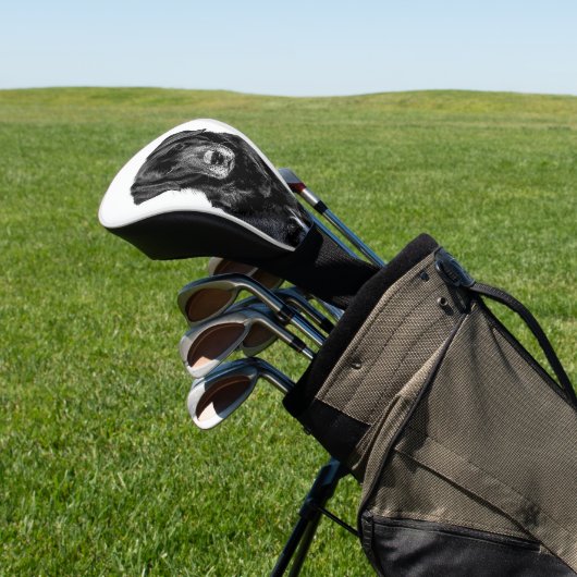 Cute Labrador Black Dog Puppy Pet Sketch Golfheadcover (Insitu)