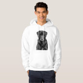 Cute Labrador Black Dog Puppy Pet Sketch Hoodie (Voorkant volledig)