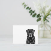 Cute Labrador Black Dog Puppy Pet Sketch Informatiekaartje (Staand voorkant)