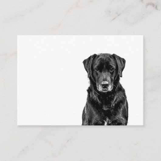 Cute Labrador Black Dog Puppy Pet Sketch Informatiekaartje (Voorkant)