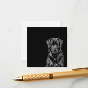 Cute Labrador Black Dog Puppy Pet Sketch Informatiekaartje