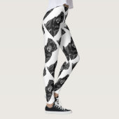 Cute Labrador Black Dog Puppy Pet Sketch Leggings (Rechts)