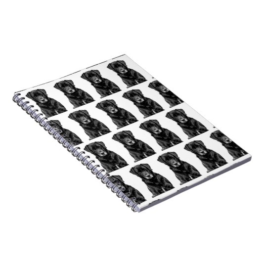 Cute Labrador Black Dog Puppy Pet Sketch Notitieboek (Rechterzijde)