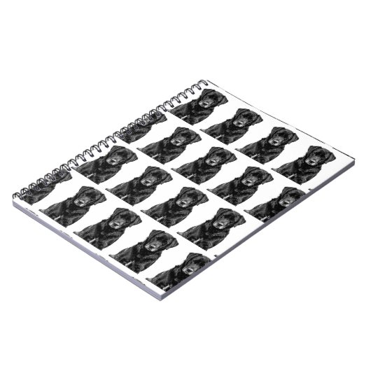 Cute Labrador Black Dog Puppy Pet Sketch Notitieboek (Linkerzijde)