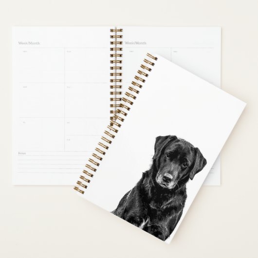 Cute Labrador Black Dog Puppy Pet Sketch Planner (Display)