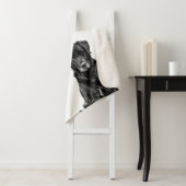 Cute Labrador Black Dog Puppy Pet Sketch Sherpa Deken (In situ)