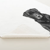 Cute Labrador Black Dog Puppy Pet Sketch Sherpa Deken (3/4)