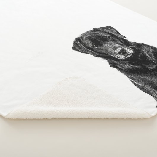 Cute Labrador Black Dog Puppy Pet Sketch Sherpa Deken (3/4)