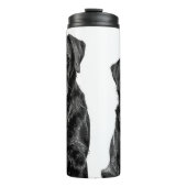 Cute Labrador Black Dog Puppy Pet Sketch Thermosbeker (Voorkant)
