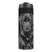 Cute Labrador Black Dog Puppy Pet Sketch Thermosbeker (Voorkant)