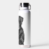 Cute Labrador Black Dog Puppy Pet Waterfles (Achterkant)