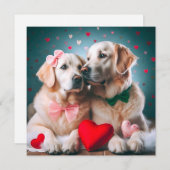 Cute labrador couple valentine's day feestdagenkaart (Voorkant / Achterkant)