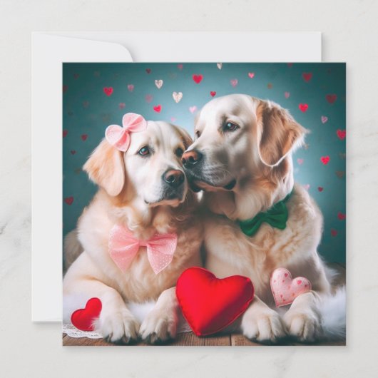 Cute labrador couple valentine's day feestdagenkaart (Voorkant)