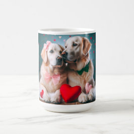 Cute labrador couple valentine's day koffiemok