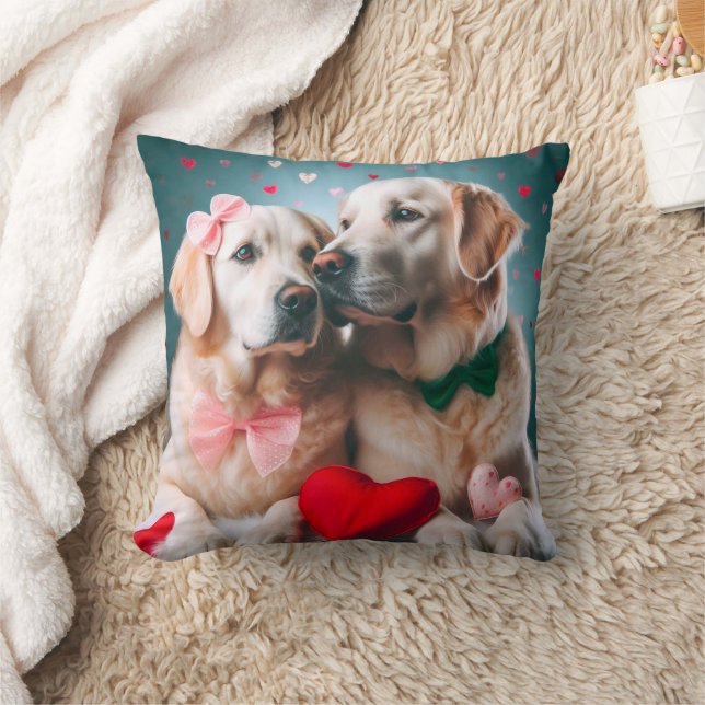 Cute labrador couple valentine's day kussen (Deken)
