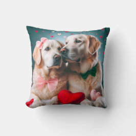 Cute labrador couple valentine's day kussen