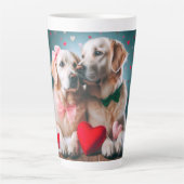 Cute labrador couple valentine's day latte mok (Voorkant)