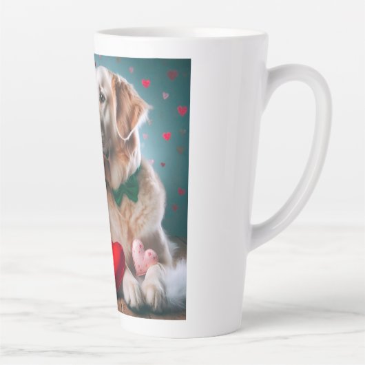 Cute labrador couple valentine's day latte mok (Rechts)