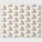 Cute Labrador Dog Christmas Wrapping Paper Cadeaupapier (Vlak)