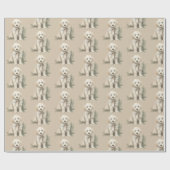 Cute Labrador Dog Christmas Wrapping Paper Cadeaupapier (Vlak)