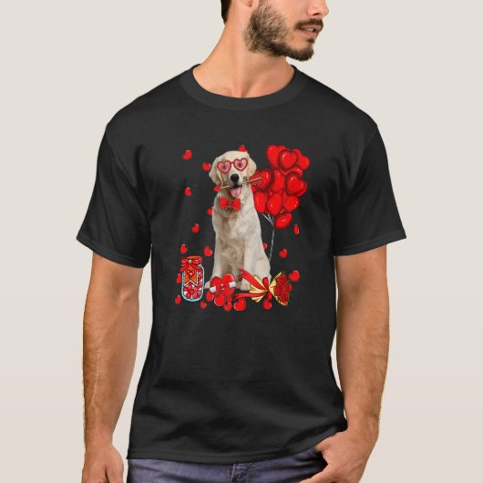 Cute Labrador Dog Funny Heart Valentijnsdag Dog T-shirt (Voorkant)