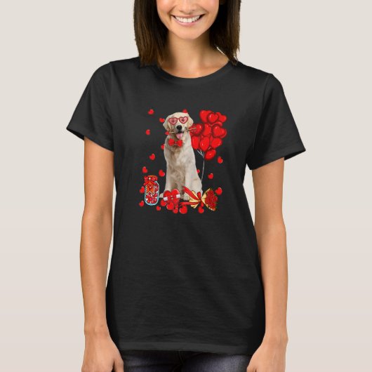 Cute Labrador Dog Funny Heart Valentine's Day Dog T-shirt (Voorkant)