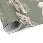 Cute Labrador Dog Green Christmas Wrapping Paper Cadeaupapier (Rol Hoek)