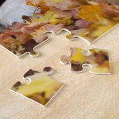 Cute Labrador Dog in Fall Leaves Legpuzzel (Zijkant)