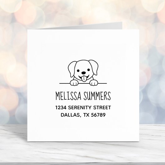 Cute Labrador Dog Peeking bovenadres Zelfinktende Stempel