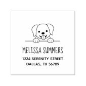 Cute Labrador Dog Peeking bovenadres Zelfinktende Stempel (Design)