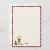 Cute Labrador Dog Pine Red Rustic Christmas Feestdagenkaart (Achterkant)