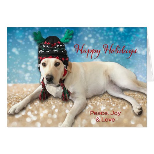 Cute Labrador Dog Prettige feestdagen Wishes (Voorkant Horizontaal)