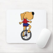 Cute Labrador Dog Riding Unicycle Cartoon Muismat (Met muis)