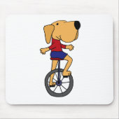 Cute Labrador Dog Riding Unicycle Cartoon Muismat (Voorkant)