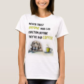 Cute Labrador-koffieverslaafde T-shirt (Voorkant)