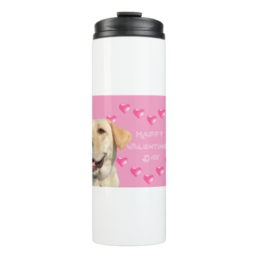 Cute Labrador met harten Valentijn Thermosbeker (Voorkant)