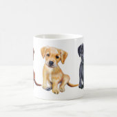 Cute Labrador-puppies, 3 kleuren op een mok (Center)