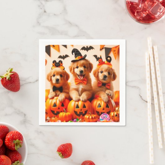 Cute labrador puppies halloween servet (Insitu)