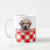 Cute Labrador Puppy Best Dog Mom Red Gingham Koffiemok (Links)