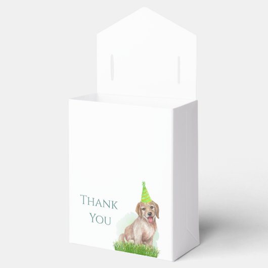 Cute Labrador Puppy Paw-ty Party Hartelijk dank Bedankdoosjes (Geopend)