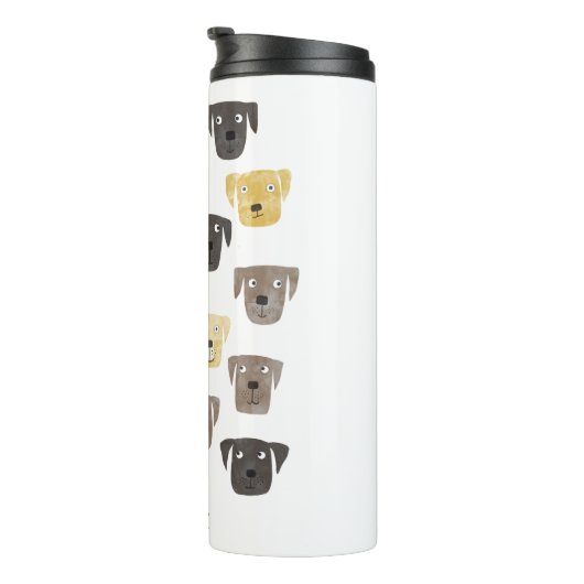 Cute Labrador Retriever Dog Art Custom Name Thermosbeker (Geroteerd rechts)