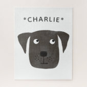 Cute Labrador Retriever Dog Custom Name Legpuzzel (Verticaal)