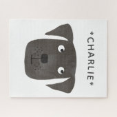 Cute Labrador Retriever Dog Custom Name Legpuzzel (Horizontaal)