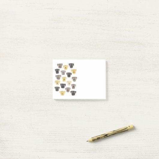 Cute Labrador Retriever Dog Waterverf Post-it® Notes (Op bureau)