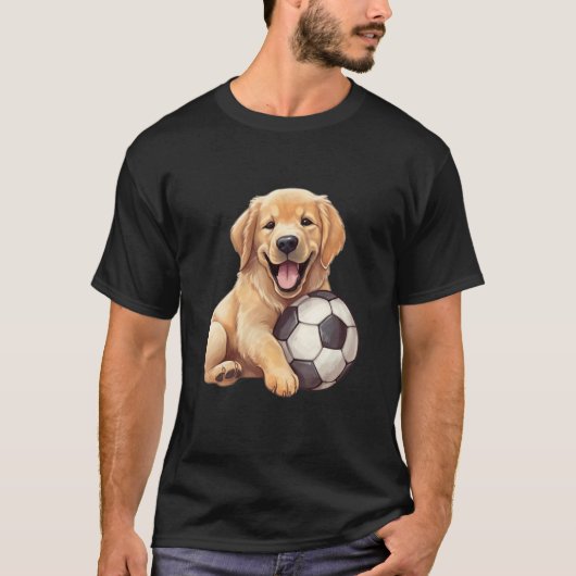 Cute Labrador Retriever Dog with a Soccer Ball Foo T-shirt (Voorkant)