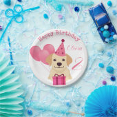 Cute Labrador Retriever Happy Birthday Paper Bord (Feest)